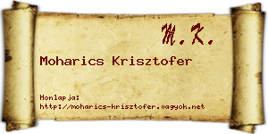 Moharics Krisztofer névjegykártya